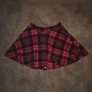 A black and red skirt